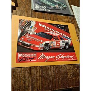 Vintage 1990 Morgan Shepherd Motorcraft #15 NASCAR Driver Card Bud Moore Ford